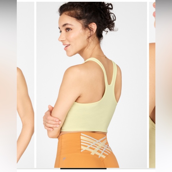 Fabletics Rylee SculptKnit Tank Lemon Creme Yellow - Picture 3 of 8